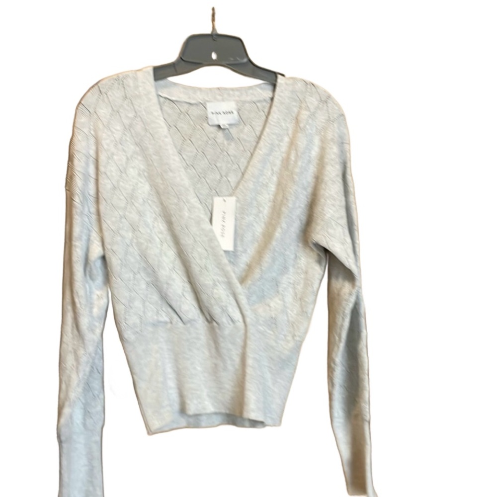 Pink rose gray sweater size medium